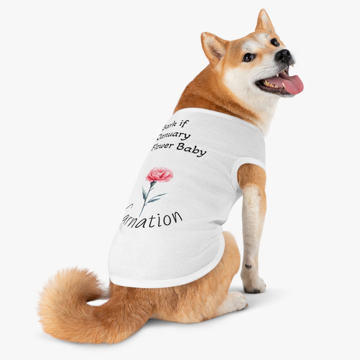 Graphic Pet Tank Top, January Fur Baby - Dog Lover Gift, Birthday Present, Floral Sleeveless Shirt, Cute Pet Apparel, Pet Owner