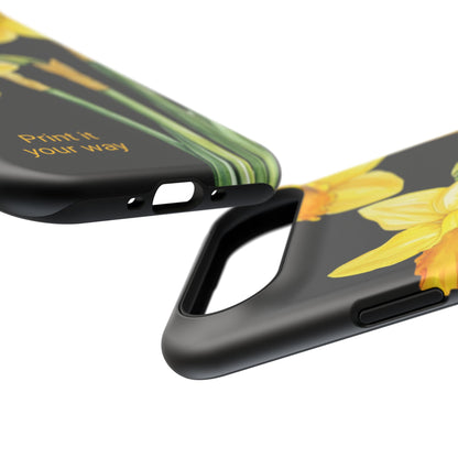 Cell Phone Cases, Daffodil March Birth Flower Impact Resistant Protective Cover, Phone Accessories, Floral Tech Gear, Birthday Gift