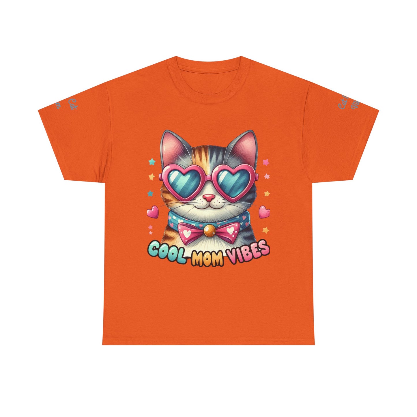 Cool Mom Vibes Cat Tee, Unisex Cotton T-Shirt, Cute Cat Shirt, Pet Lover Gift, Fun Gift for Moms, Playful Everyday Wear