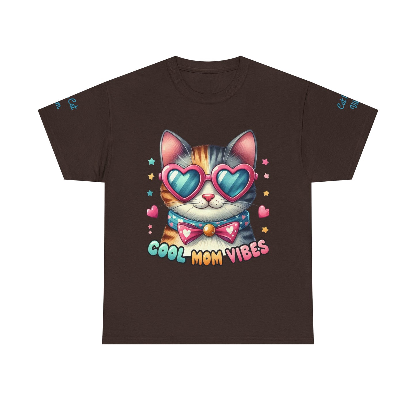 Cool Mom Vibes Cat Tee, Unisex Cotton T-Shirt, Cute Cat Shirt, Pet Lover Gift, Fun Gift for Moms, Playful Everyday Wear