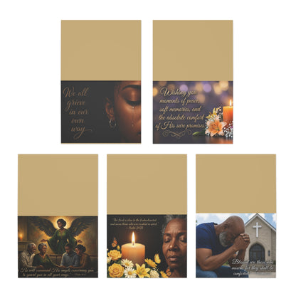 Customizable African American/Black Sympathy Religious Condolence Cards, Multi-Design 5-Pack
