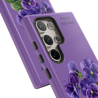 Custom cell phone tough case, Personalized Gift, February birth flower