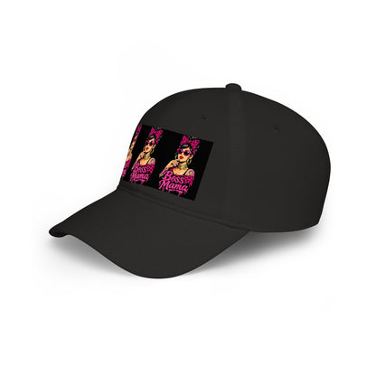 Boss Mama Low Profile Baseball Cap | Retro pop art, pink & black