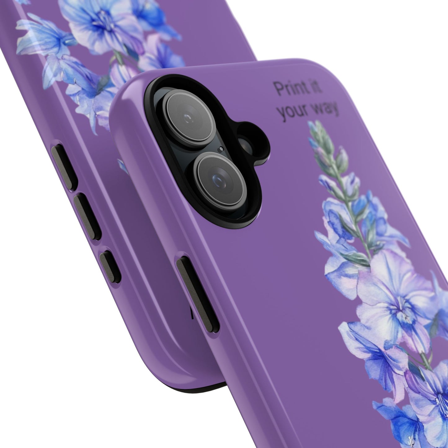 Custom cell phone tough case, Personalized Gift, July birth flower