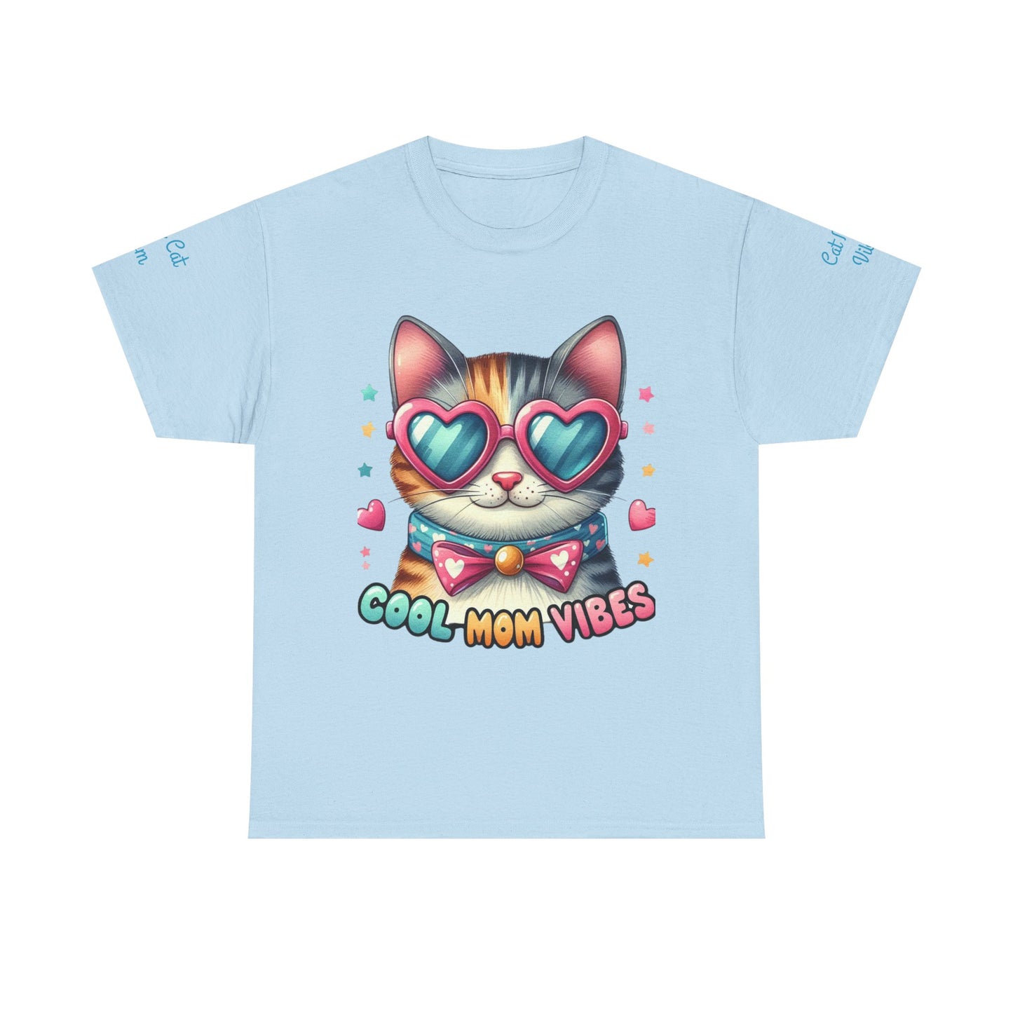 Cool Mom Vibes Cat Tee, Unisex Cotton T-Shirt, Cute Cat Shirt, Pet Lover Gift, Fun Gift for Moms, Playful Everyday Wear