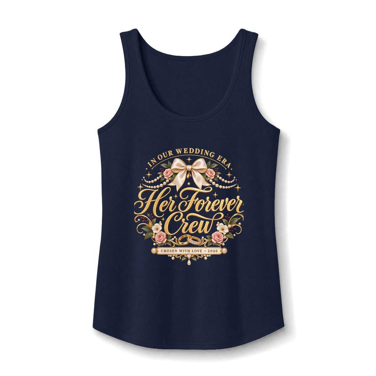Her Forever Crew tank top | Bridal Party Floral Top