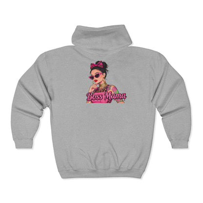 Boss Mama Zip Hoodie | Personalized Rachel, Pink Mom Design