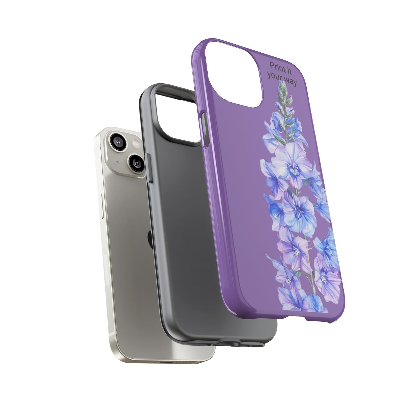 Custom cell phone tough case, Personalized Gift, July birth flower