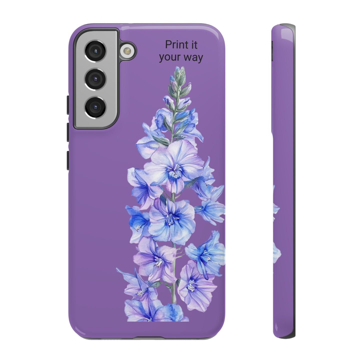 Custom cell phone tough case, Personalized Gift, July birth flower