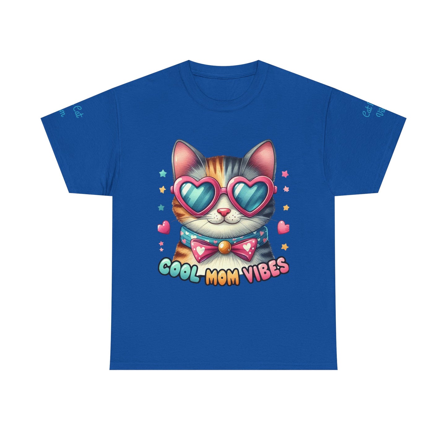 Cool Mom Vibes Cat Tee, Unisex Cotton T-Shirt, Cute Cat Shirt, Pet Lover Gift, Fun Gift for Moms, Playful Everyday Wear