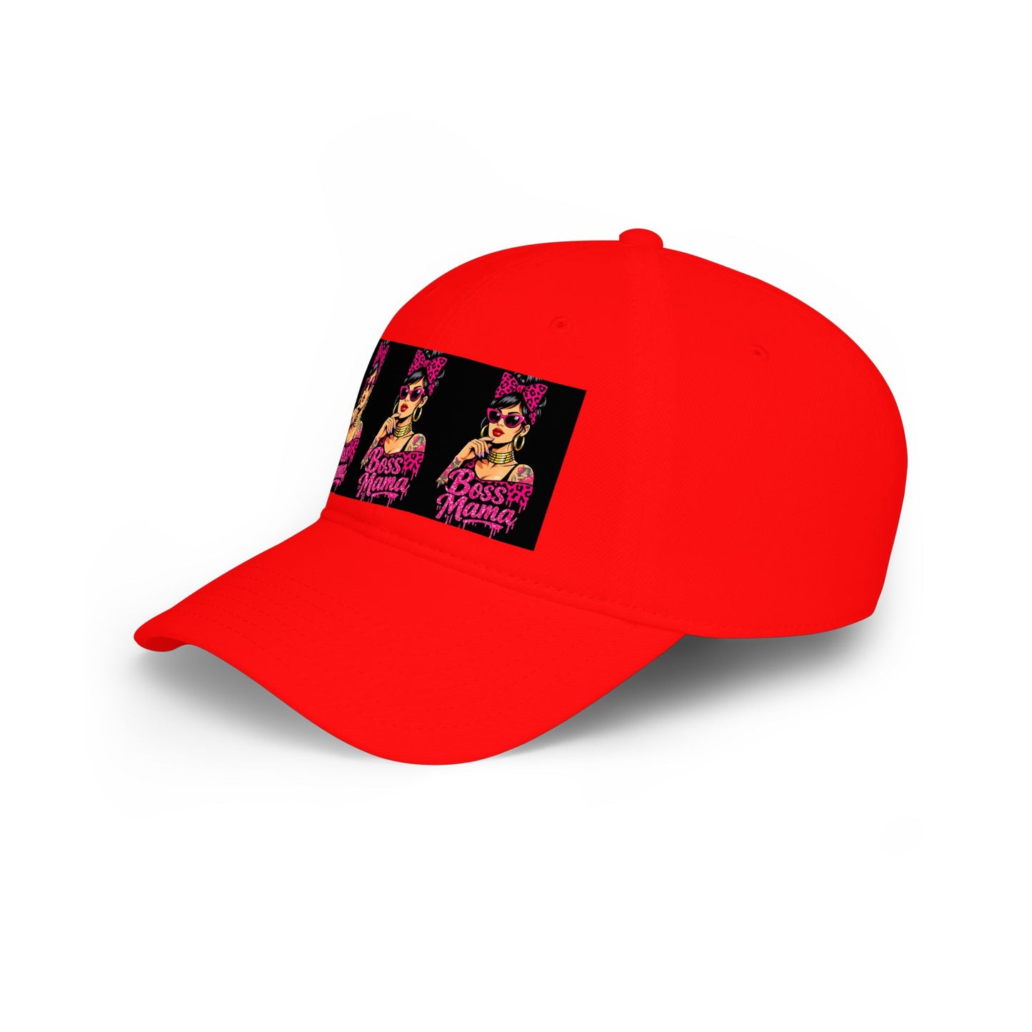 Boss Mama Low Profile Baseball Cap | Retro pop art, pink & black