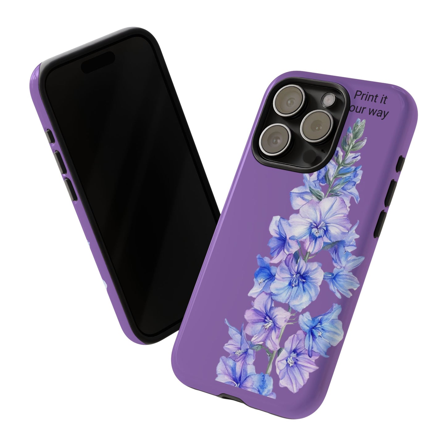 Custom cell phone tough case, Personalized Gift, July birth flower