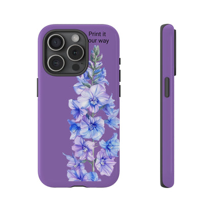 Custom cell phone tough case, Personalized Gift, July birth flower