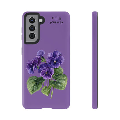Custom cell phone tough case, Personalized Gift, February birth flower