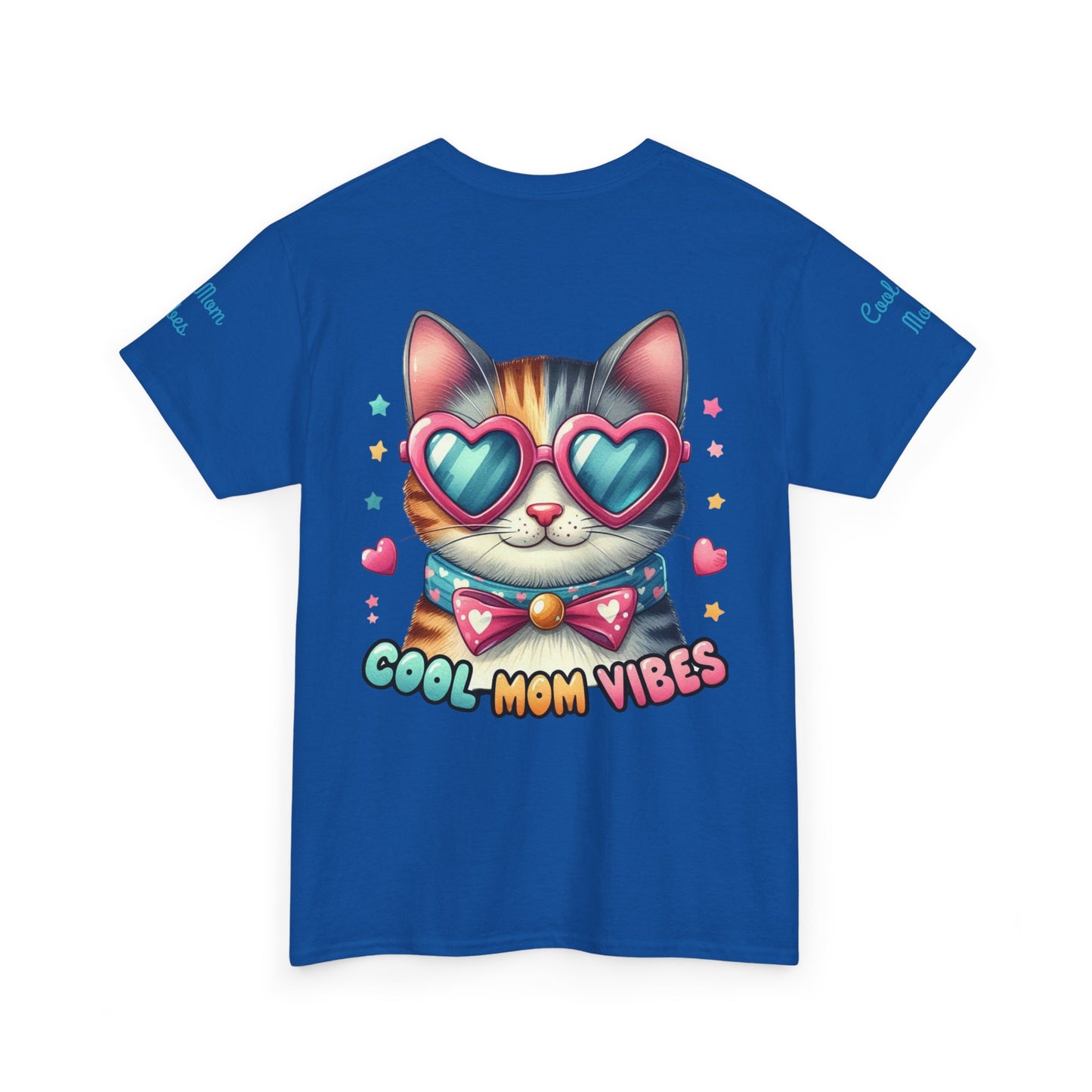 Cool Mom Vibes Cat Tee, Unisex Cotton T-Shirt, Cute Cat Shirt, Pet Lover Gift, Fun Gift for Moms, Playful Everyday Wear