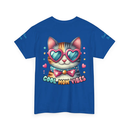 Cool Mom Vibes Cat Tee, Unisex Cotton T-Shirt, Cute Cat Shirt, Pet Lover Gift, Fun Gift for Moms, Playful Everyday Wear