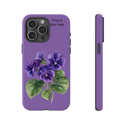 Custom cell phone tough case, Personalized Gift, February birth flower