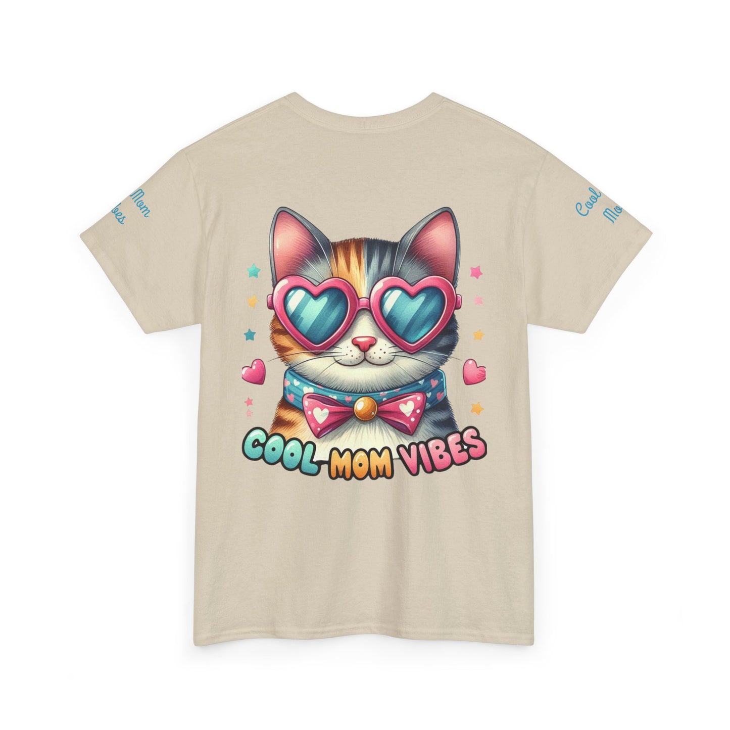 Cool Mom Vibes Cat Tee, Unisex Cotton T-Shirt, Cute Cat Shirt, Pet Lover Gift, Fun Gift for Moms, Playful Everyday Wear
