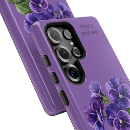 Custom cell phone tough case, Personalized Gift, February birth flower