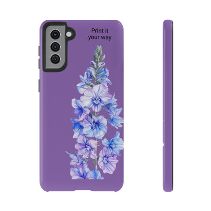 Custom cell phone tough case, Personalized Gift, July birth flower