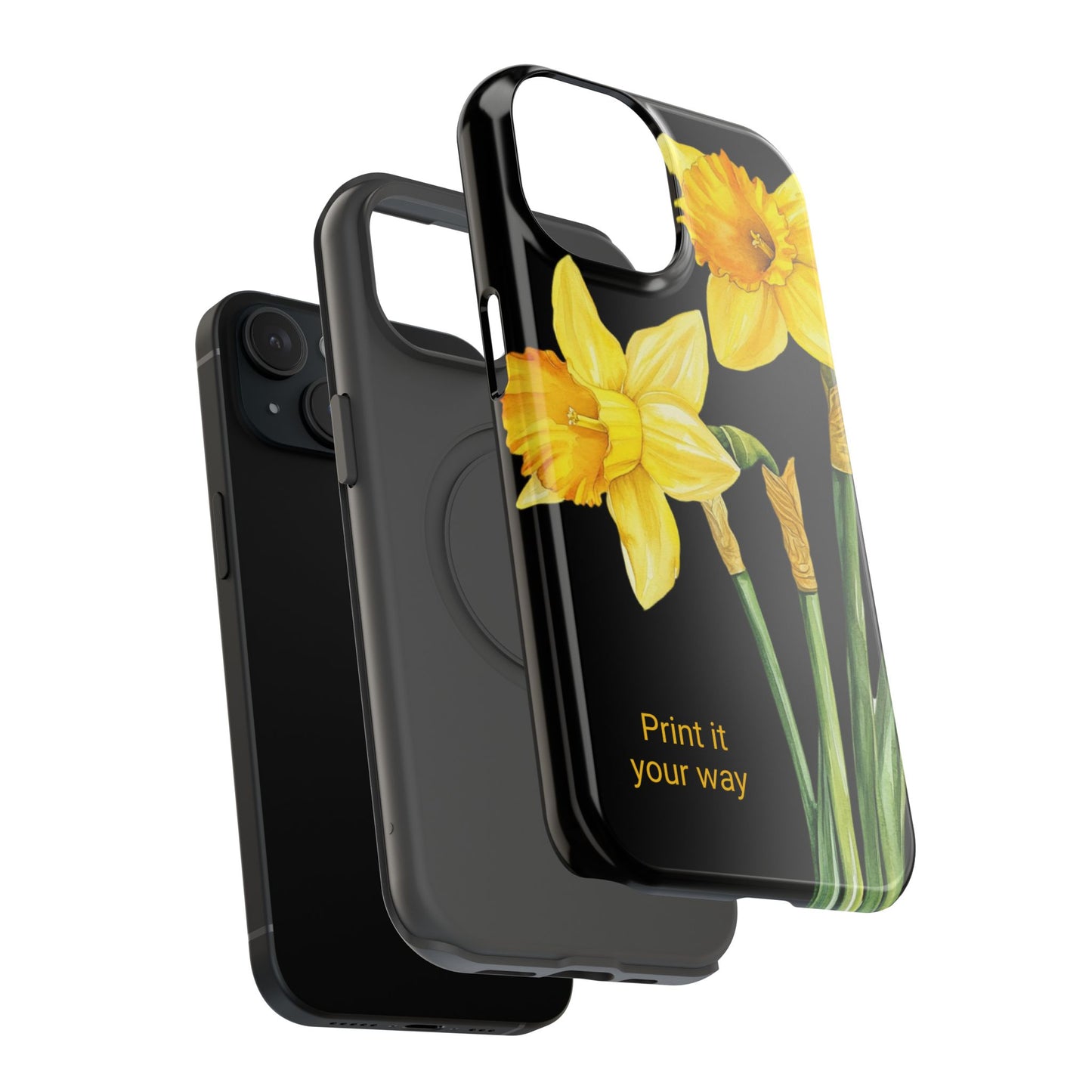 Cell Phone Cases, Daffodil March Birth Flower Impact Resistant Protective Cover, Phone Accessories, Floral Tech Gear, Birthday Gift