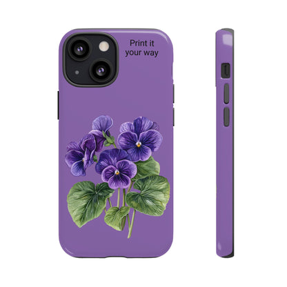 Custom cell phone tough case, Personalized Gift, February birth flower