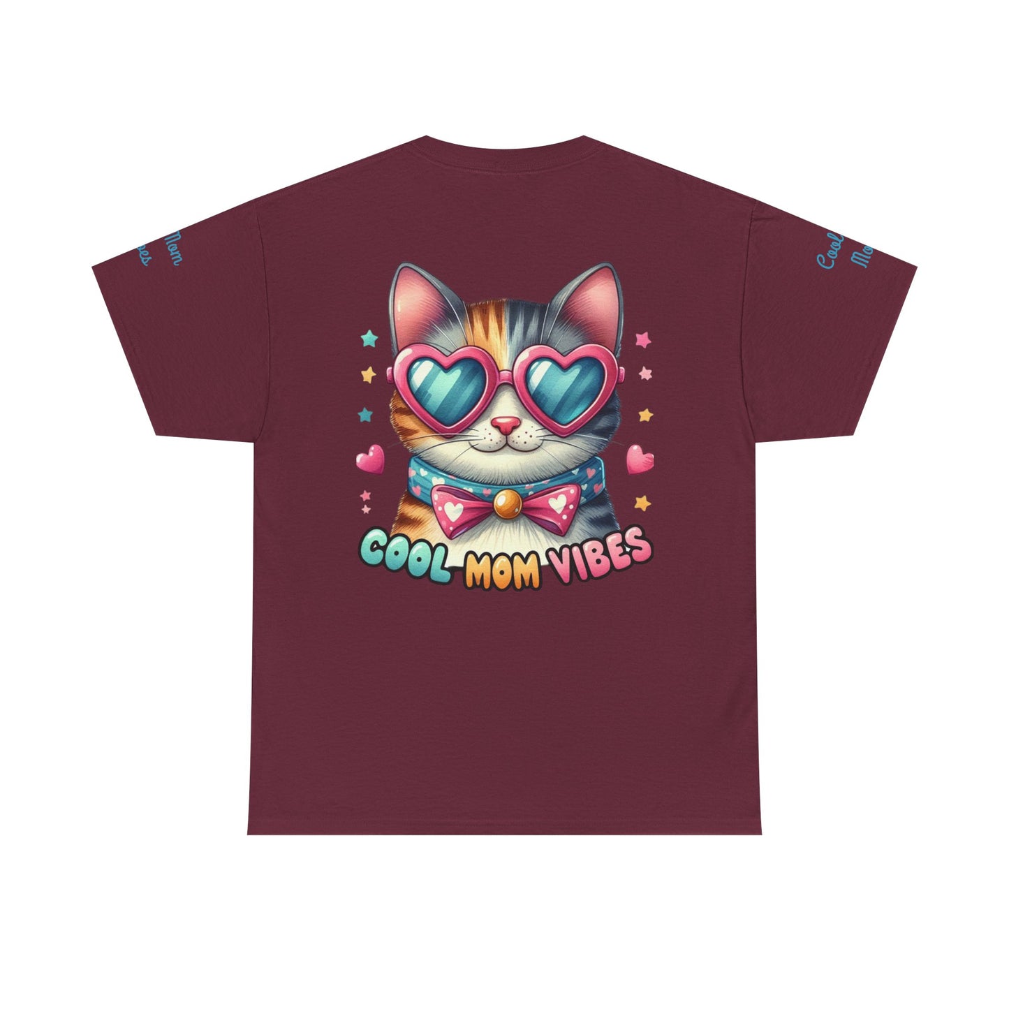 Cool Mom Vibes Cat Tee, Unisex Cotton T-Shirt, Cute Cat Shirt, Pet Lover Gift, Fun Gift for Moms, Playful Everyday Wear