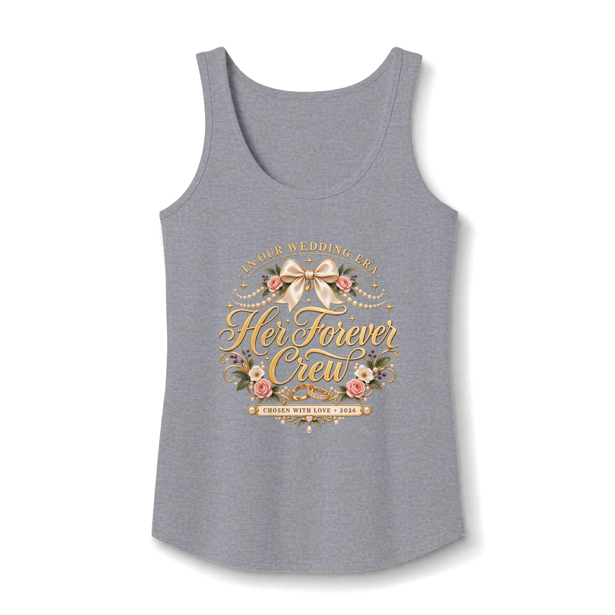 Her Forever Crew tank top | Bridal Party Floral Top