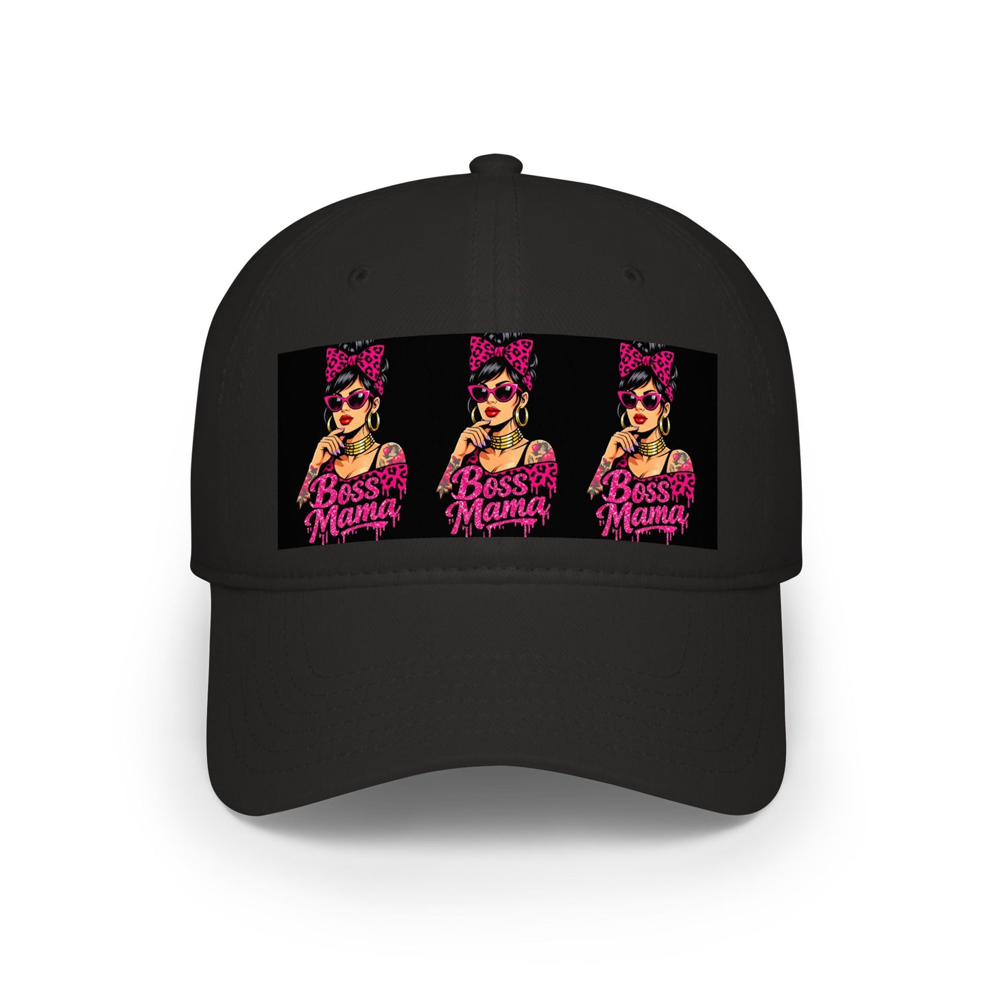 Boss Mama Low Profile Baseball Cap | Retro pop art, pink & black