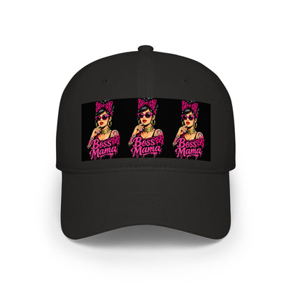Boss Mama Low Profile Baseball Cap | Retro pop art, pink & black