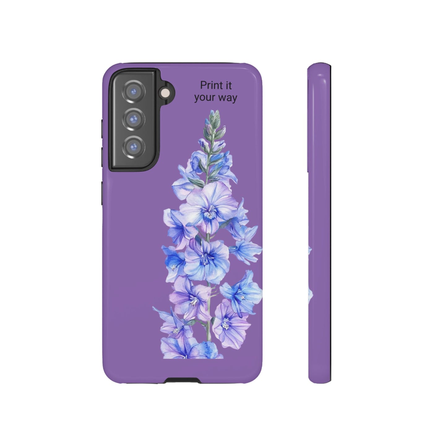 Custom cell phone tough case, Personalized Gift, July birth flower