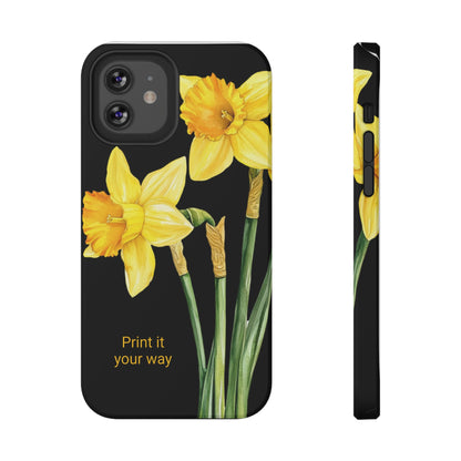Cell Phone Cases, Daffodil March Birth Flower Impact Resistant Protective Cover, Phone Accessories, Floral Tech Gear, Birthday Gift