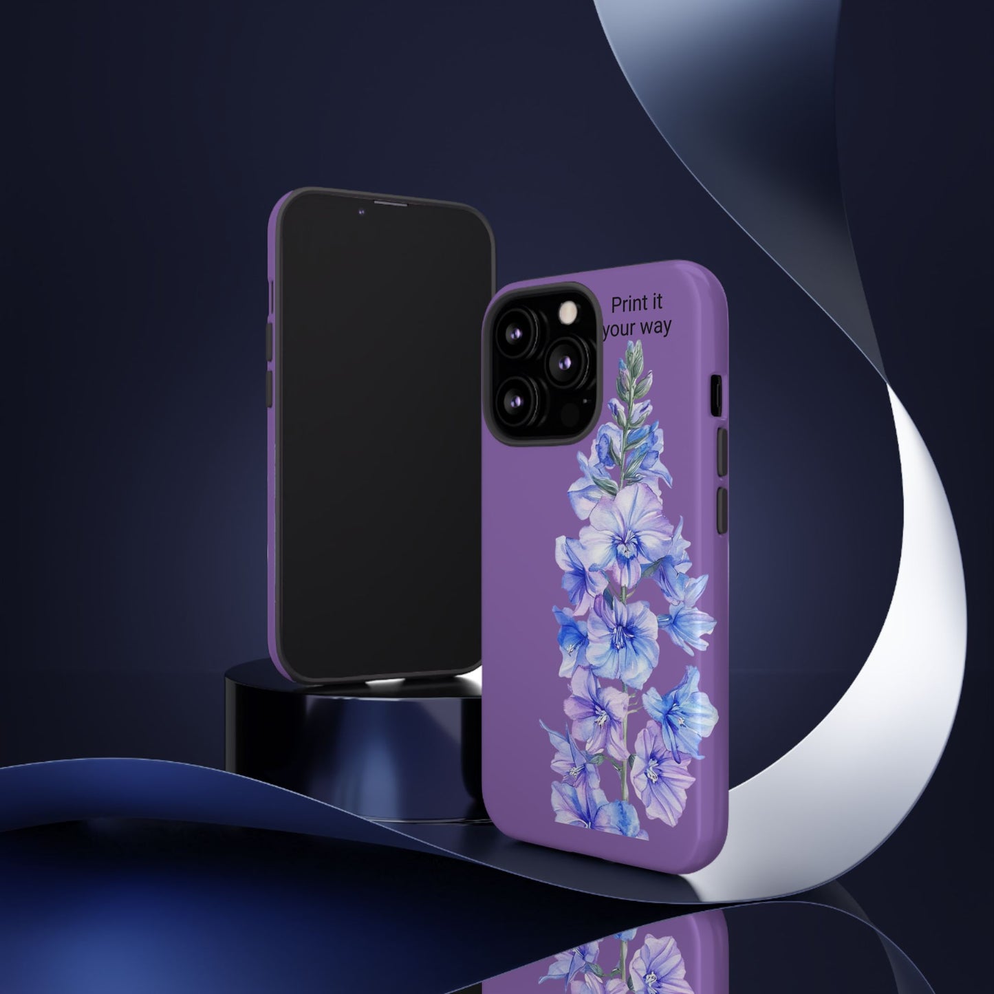 Custom cell phone tough case, Personalized Gift, July birth flower