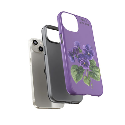 Custom cell phone tough case, Personalized Gift, February birth flower