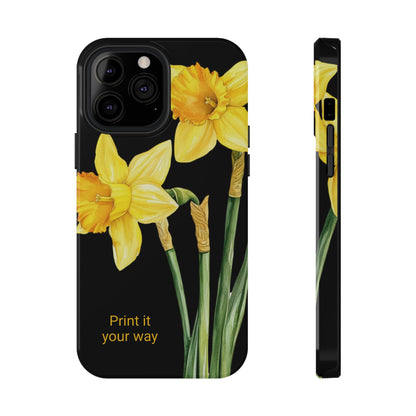 Cell Phone Cases, Daffodil March Birth Flower Impact Resistant Protective Cover, Phone Accessories, Floral Tech Gear, Birthday Gift
