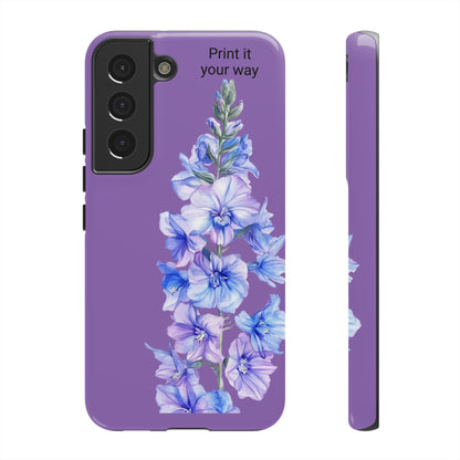 Custom cell phone tough case, Personalized Gift, July birth flower