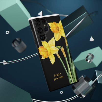 Cell Phone Cases, Daffodil March Birth Flower Impact Resistant Protective Cover, Phone Accessories, Floral Tech Gear, Birthday Gift
