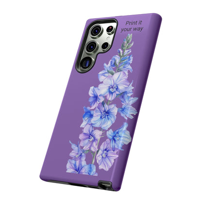 Custom cell phone tough case, Personalized Gift, July birth flower