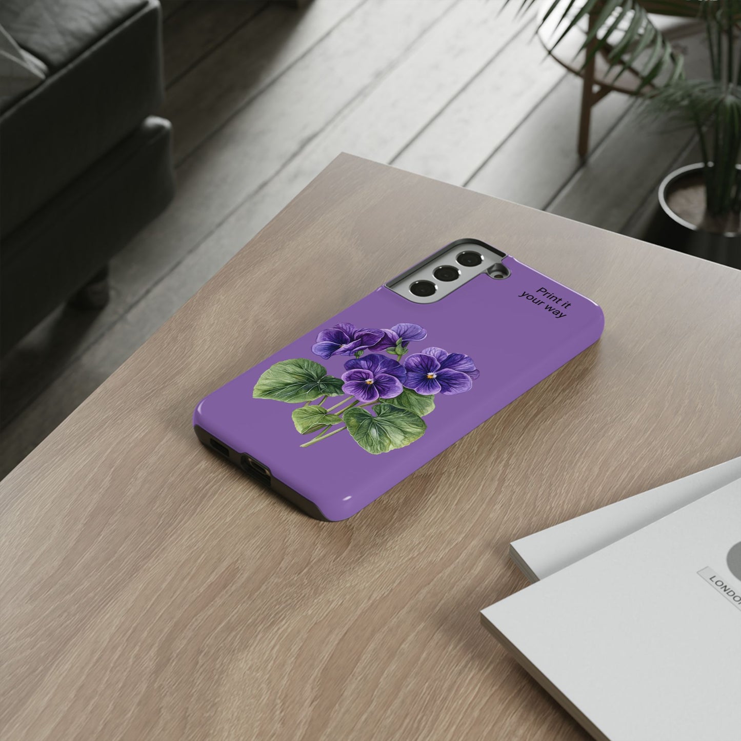 Custom cell phone tough case, Personalized Gift, February birth flower