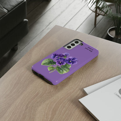 Custom cell phone tough case, Personalized Gift, February birth flower