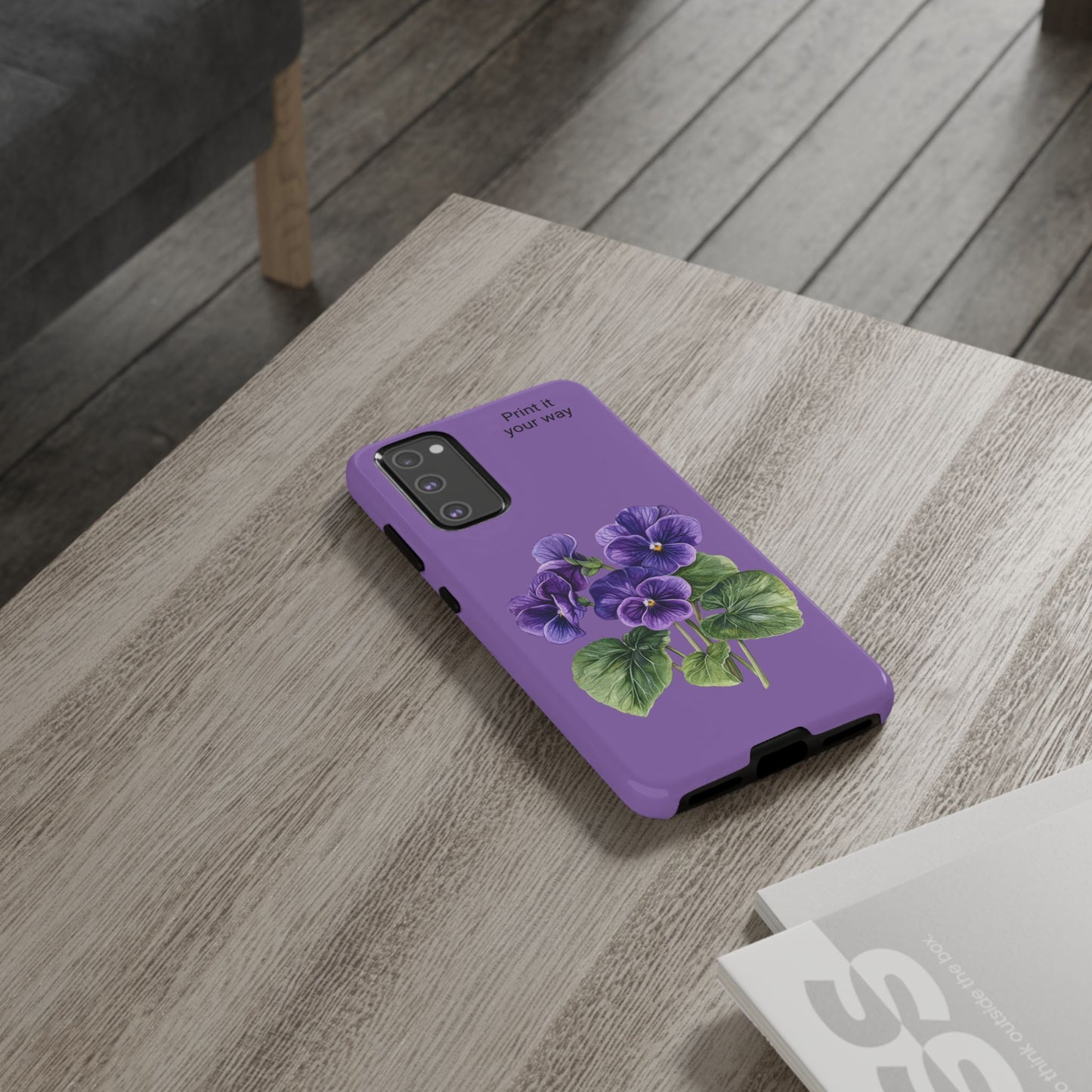 Custom cell phone tough case, Personalized Gift, February birth flower