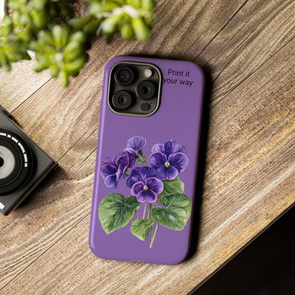 Custom cell phone tough case, Personalized Gift, February birth flower