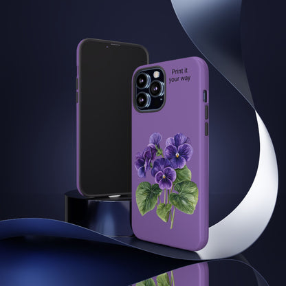 Custom cell phone tough case, Personalized Gift, February birth flower