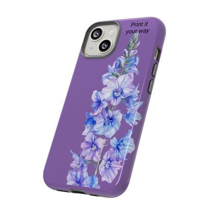 Custom cell phone tough case, Personalized Gift, July birth flower