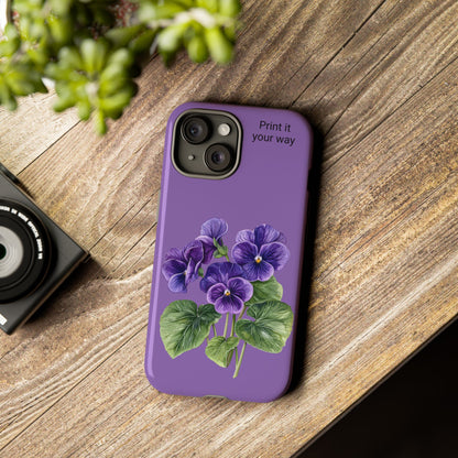 Custom cell phone tough case, Personalized Gift, February birth flower