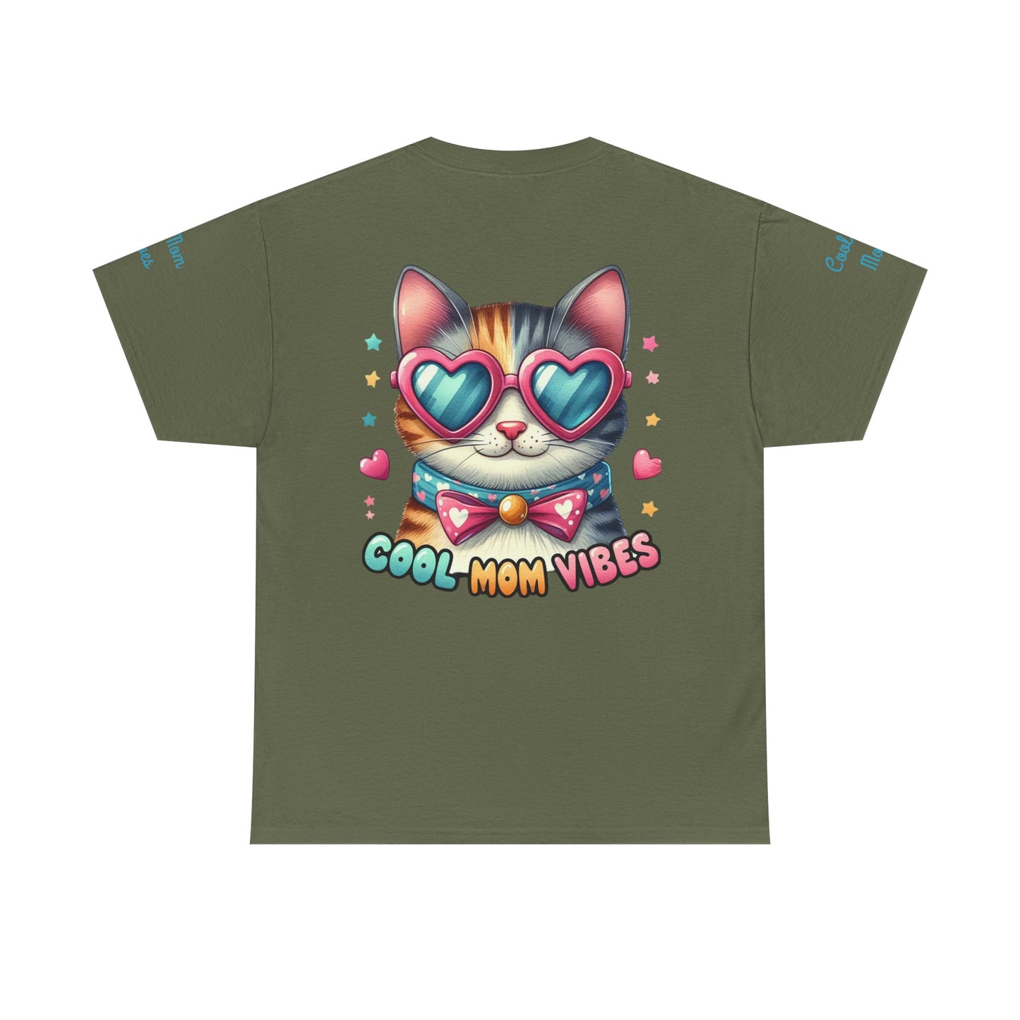 Cool Mom Vibes Cat Tee, Unisex Cotton T-Shirt, Cute Cat Shirt, Pet Lover Gift, Fun Gift for Moms, Playful Everyday Wear