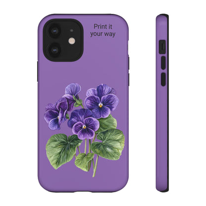 Custom cell phone tough case, Personalized Gift, February birth flower