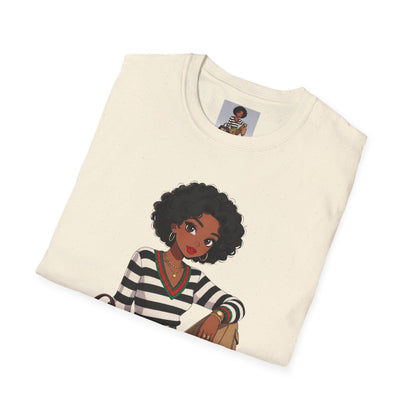 Personalizable Life Is Lifing Black Woman Graphic Tee - Two images to choose from.