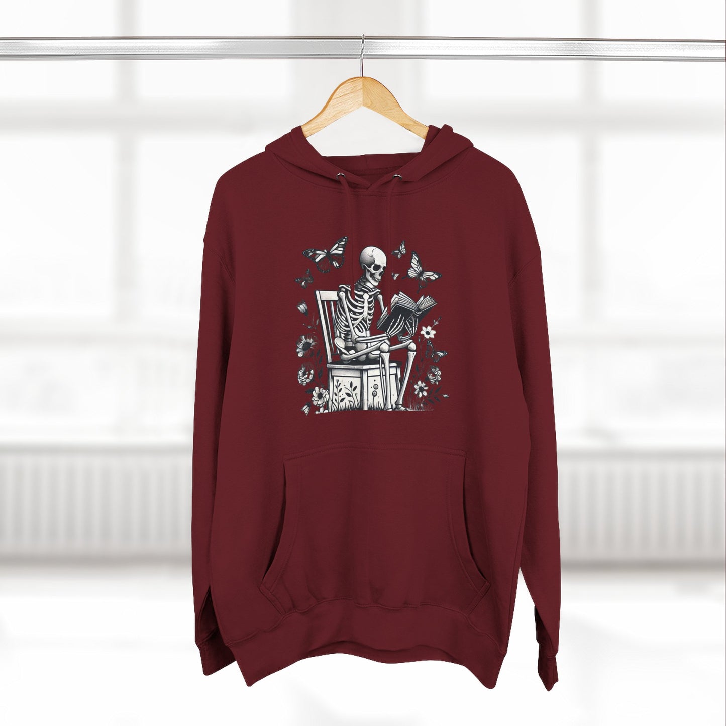 SkeletonHoodie - Perfect for Book Lovers, Readers, Unisex Sweatshirt, Relaxed Everyday Wear