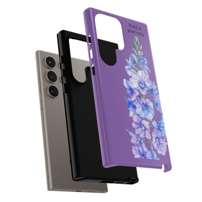 Custom cell phone tough case, Personalized Gift, July birth flower